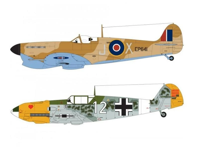 AIRFIX Bausatz Set Spitfire MkIa & Meserschmitt Bf109E-4 1:48 3 AIRFIX Bausatz Set Spitfire MkIa & Meserschmitt Bf109E-4 1:48