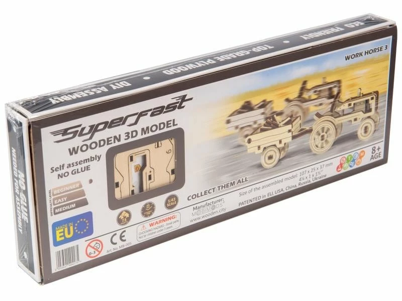 WOODEN.CITY Bausatz Retro Tractor + Trailer 6 WOODEN.CITY Bausatz Retro Tractor + Trailer – Bild 4